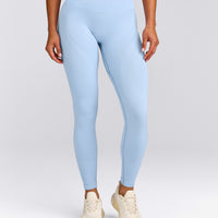 EnhanceLift™ Seamless Leggings with Grey Logo | Powdered Blue
