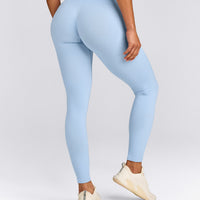 EnhanceLift™ Seamless Leggings with Grey Logo | Powdered Blue
