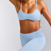 EnhanceLift™ Seamless Leggings with Grey Logo | Powdered Blue