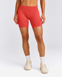 EnhanceLift™ Seamless Shorts with Grey Logo | Dark Charged Coral