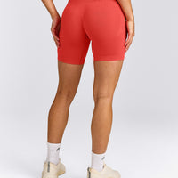 EnhanceLift™ Seamless Shorts with Grey Logo | Dark Charged Coral