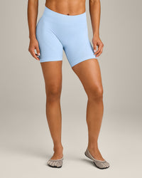 EnhanceLift™ Seamless Shorts with Grey Logo | Powdered Blue