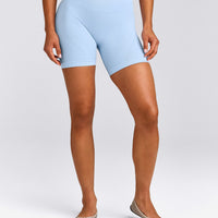 EnhanceLift™ Seamless Shorts with Grey Logo | Powdered Blue