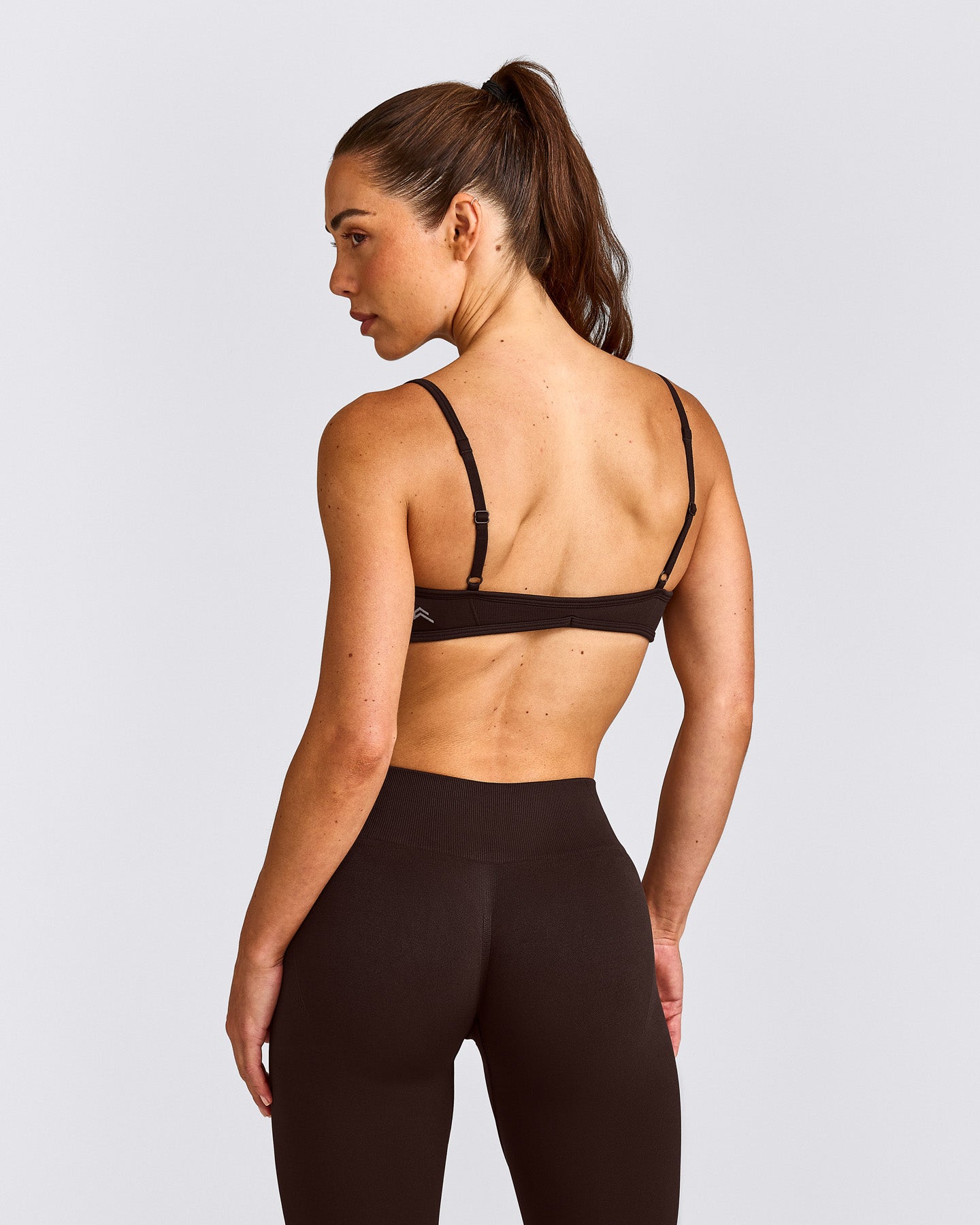 EnhanceLift™ Seamless Minimal Bralette with Grey Logo | 70% Cocoa