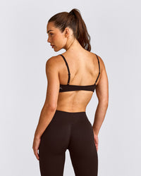 EnhanceLift™ Seamless Minimal Bralette with Grey Logo | 70% Cocoa
