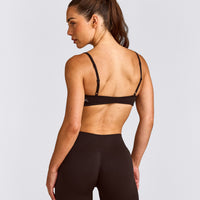 EnhanceLift™ Seamless Minimal Bralette with Grey Logo | 70% Cocoa