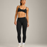 EnhanceLift™ Seamless Minimal Bralette with Grey Logo | Black