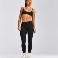 EnhanceLift™ Seamless Minimal Bralette with Grey Logo | Black