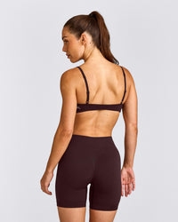 EnhanceLift™ Seamless Minimal Bralette with Grey Logo | Plum Brown
