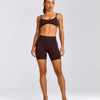 EnhanceLift™ Seamless Minimal Bralette with Grey Logo | Plum Brown