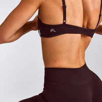 EnhanceLift™ Seamless Minimal Bralette with Grey Logo | Plum Brown