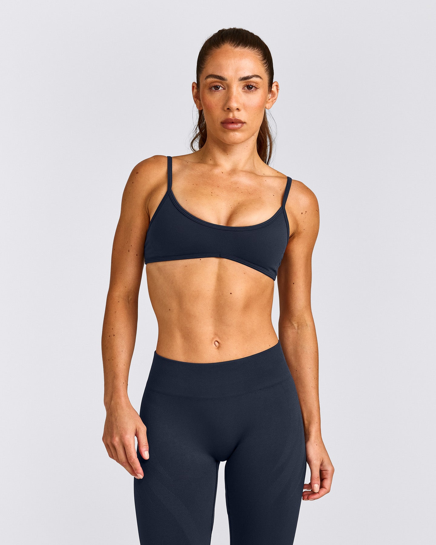 EnhanceLift™ Seamless Minimal Bralette with Grey Logo | True Blue