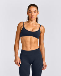 EnhanceLift™ Seamless Minimal Bralette with Grey Logo | True Blue