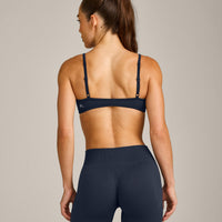 EnhanceLift™ Seamless Minimal Bralette with Grey Logo | True Blue