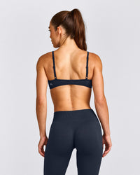 EnhanceLift™ Seamless Minimal Bralette with Grey Logo | True Blue