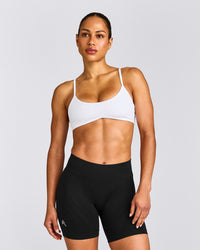 EnhanceLift™ Seamless Minimal Bralette with Grey Logo | White