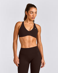 UnifiedMove™ Cross Back Sports Bra with Reflective Logo | 70% Cocoa