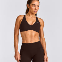 UnifiedMove™ Cross Back Sports Bra with Reflective Logo | 70% Cocoa