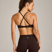 UnifiedMove™ Cross Back Sports Bra with Reflective Logo | 70% Cocoa
