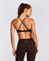 UnifiedMove™ Cross Back Sports Bra with Reflective Logo | 70% Cocoa