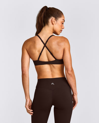 UnifiedMove™ Cross Back Sports Bra with Reflective Logo | 70% Cocoa