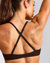 UnifiedMove™ Cross Back Sports Bra with Reflective Logo | 70% Cocoa