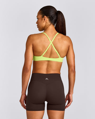 UnifiedMove™ Cross Back Sports Bra with Reflective Logo | Citrus Green