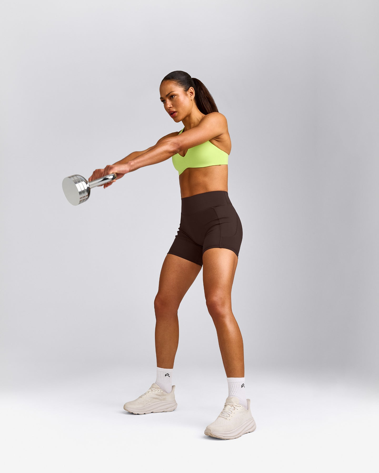 UnifiedMove™ Cross Back Sports Bra with Reflective Logo | Citrus Green