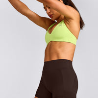 UnifiedMove™ Cross Back Sports Bra with Reflective Logo | Citrus Green