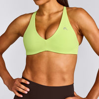 UnifiedMove™ Cross Back Sports Bra with Reflective Logo | Citrus Green