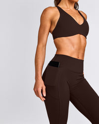 UnifiedMove™ Pocket Leggings with Bonding with Reflective Logo | 70% Cocoa