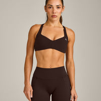 UnifiedMove™ T Back Minimal Bralette with Reflective Logo | 70% Cocoa