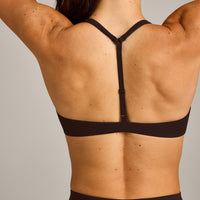 UnifiedMove™ T Back Minimal Bralette with Reflective Logo | 70% Cocoa