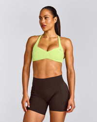 UnifiedMove™ T Back Minimal Bralette with Reflective Logo | Citrus Green