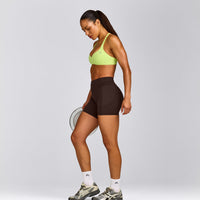 UnifiedMove™ T Back Minimal Bralette with Reflective Logo | Citrus Green