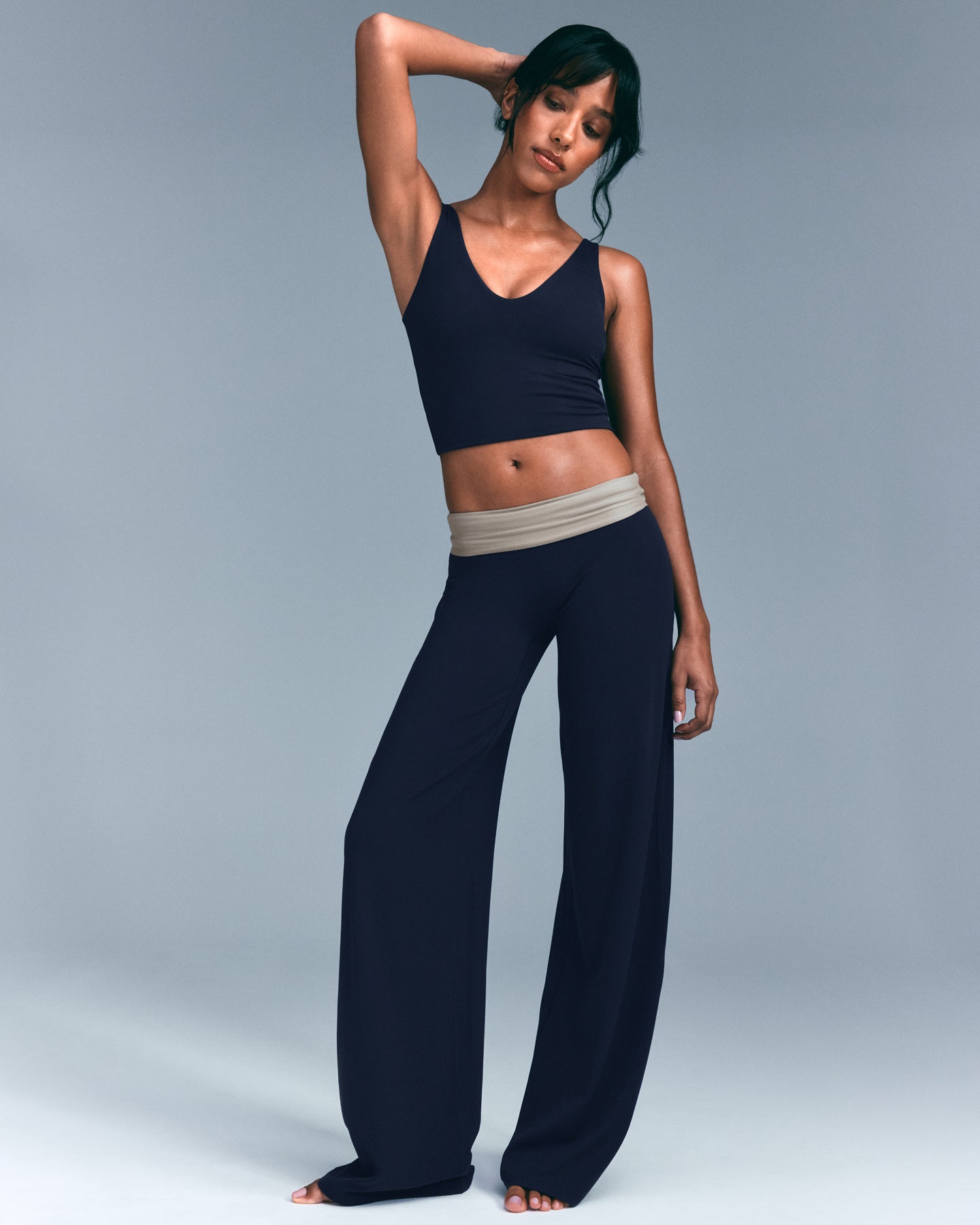 SoftMotion™ Straight Leg Pants with Gray Logo | True Blue