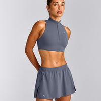 EasyLift™ Zip High Neck Sports Bra | Dark Granite Blue