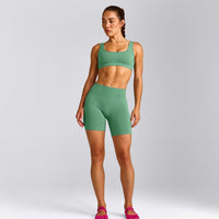 EffortlessLift™ Seamless Mid Rise Shorts | Frosted Emerald