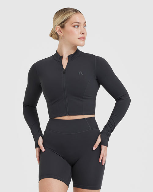 Oner Modal Timeless Crop Jacket | Coal
