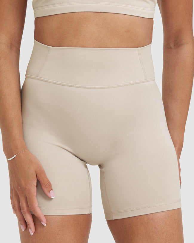 Timeless High Waisted Shorts 6" | Sand