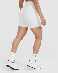 Timeless High Waisted Shorts 6" | White