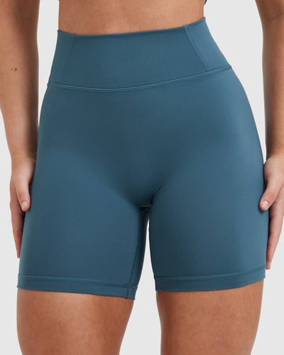 Timeless High Waisted Shorts 6" | Lake Blue