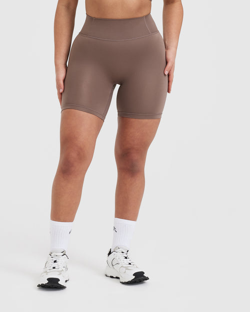 Oner Modal Timeless High Waisted Shorts 6" | Cool Brown
