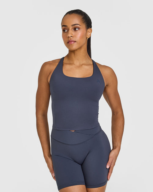 Oner Modal Timeless Square Neck Mid Vest | True Blue