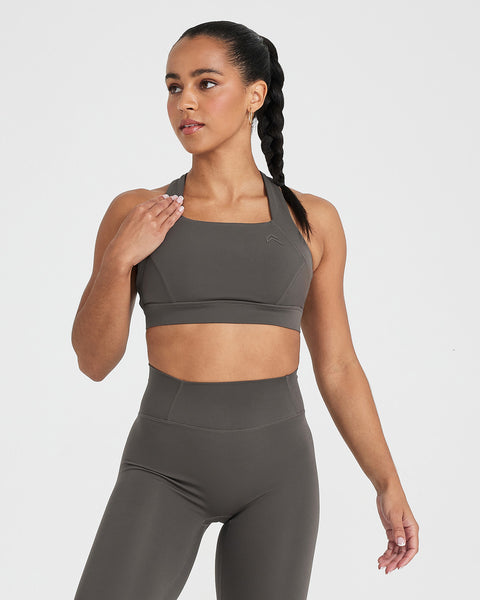 Wide Strap Sports Bra - Deep Taupe - Women's | Oner Active