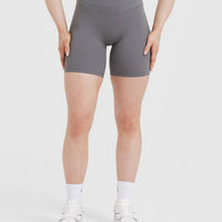 UnifiedMove™ High Waisted Shorts 6" | Ash Grey