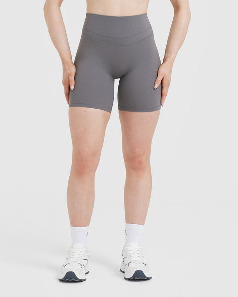 Women's High Waisted Compression Shorts - Ash Grey | Oner Active
