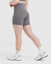 UnifiedMove™ High Waisted Shorts 6" | Ash Grey