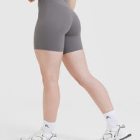 UnifiedMove™ High Waisted Shorts 6" | Ash Grey