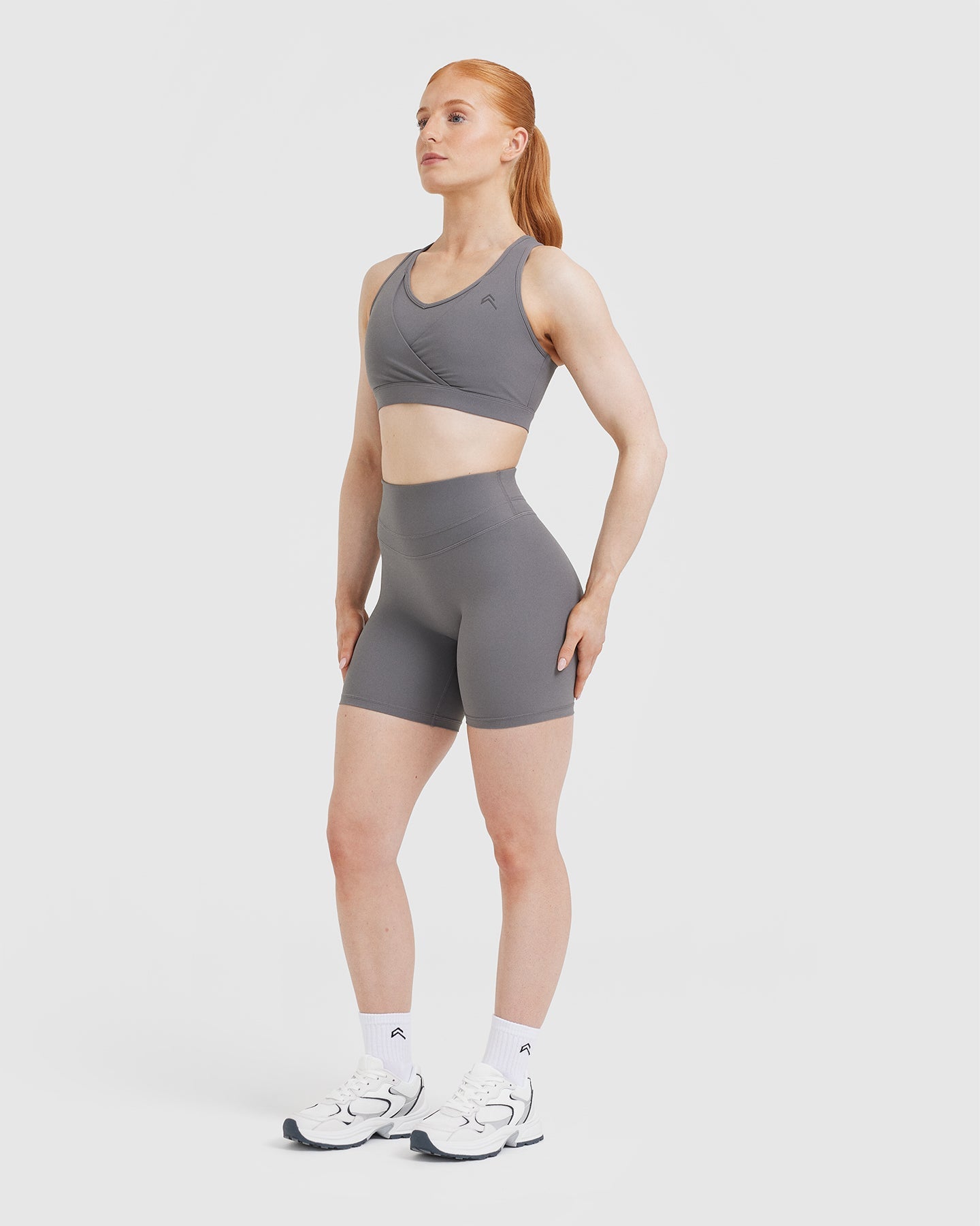 UnifiedMove™ High Waisted Shorts 6" | Ash Grey